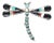 Large Zuni sterling dragonfly pendant turquoise, jet, coral, shell inlay For Sale