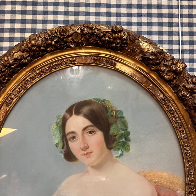 Blue Edmond Jewrin, Portrait of a Young Nobleman, 1843, Pastel on Paper For Sale - Image 8 of 18