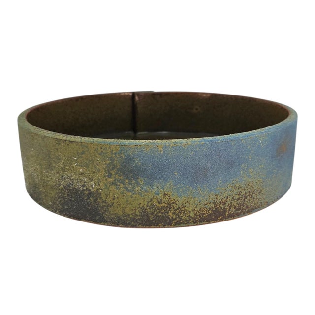 Late 20th Century Late 20th Century Japanese Stoneware Ikebana Suiban With Variegated Glaze For Sale - Image 5 of 13
