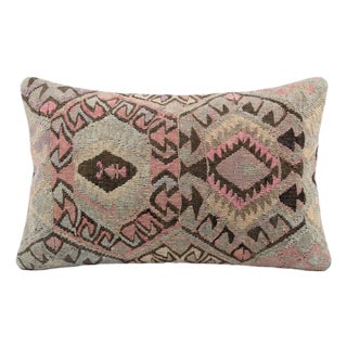 Bohemian Kilim Lumbar Pillow Cover 16'' X 24'' For Sale