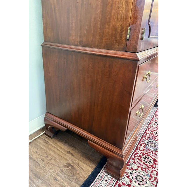 1990s Henkel Harris Mahogany Armoire Model No. 1247 For Sale - Image 12 of 16