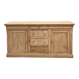 19th Century Solid Raw Oak Sideboard For Sale