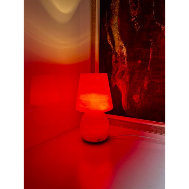 Mushroom Table Lamp in Red Murano Glass from La Luce Vetro Arte Muranese, Italy, 1970s For Sale - Image 9 of 15