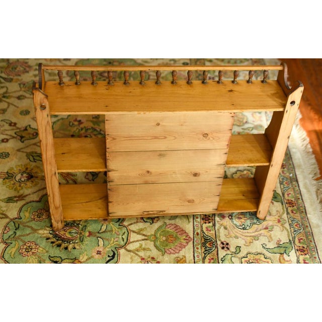 Vintage Handmade Pine Medicine Cabinet Wall Shelf Hutch For Sale - Image 9 of 13