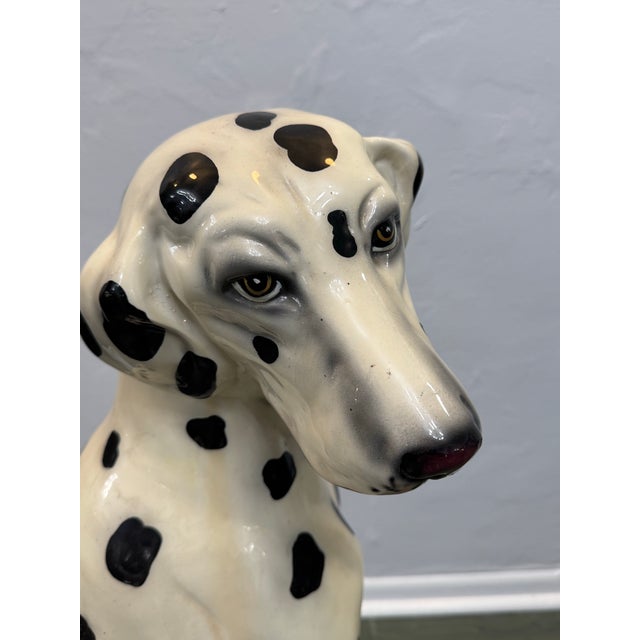 Mid 20th Century Large Mid-Century Dalmatian Dog Sculpture Hand-Painted Ceramic Figure For Sale - Image 5 of 12