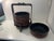 Late 19th Century Antique Chinese Red Lacquer & Gold Gilt 2-Tier Footed Wedding Basket For Sale - Image 5 of 9