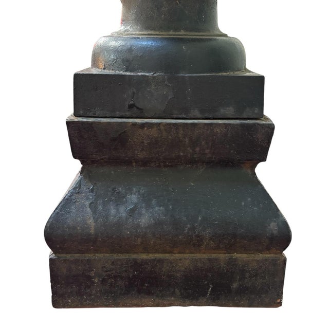Early 20th Century Pair of 34" Large Black Cast Iron Pineapple Architectural Finials Outdoor Statues For Sale - Image 4 of 10