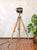 Matte Black Electric Patt 123 Theater Lamp on Wooden Tripod Floor Lamp from Strand, 1950s For Sale - Image 6 of 18