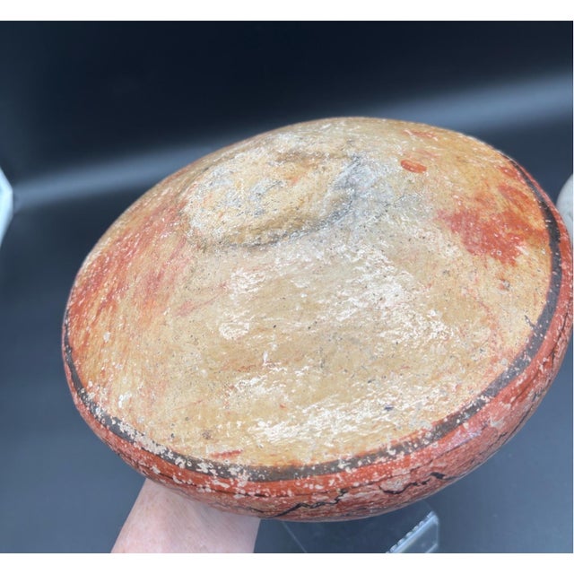 Peruvian Shapido Conido Style Polychrome Red Clay Pottery Vessel For Sale - Image 13 of 16