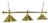 Large Vintage Brass Triple Dining Table Light, 1960 For Sale