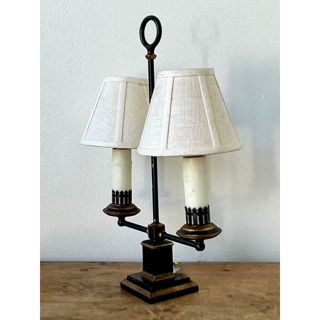 Vintage Regency Gilt Tipped Bouillotte Lamp For Sale - Image 4 of 7