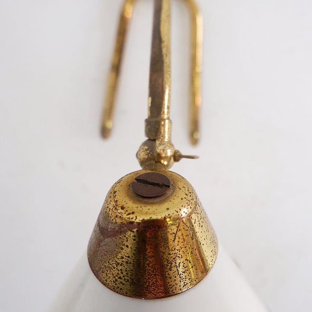 Brass Table Lamp with Plastic Shade, 1950s For Sale - Image 9 of 14