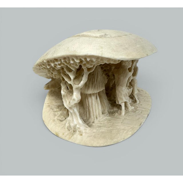 Antique Carved Asian Chinese Figured Clam Shell Animals Elephant Camel Lion 19Ct For Sale - Image 4 of 17
