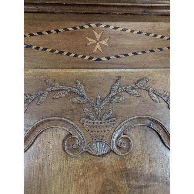 Louis XV Carved and Inlaid Cherrywood Dresser with Star For Sale - Image 9 of 12