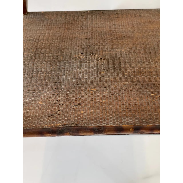 Late 19th Century Rustic Victorian Bamboo Side End Accent Table With Shelf Signed Jd For Sale - Image 11 of 12