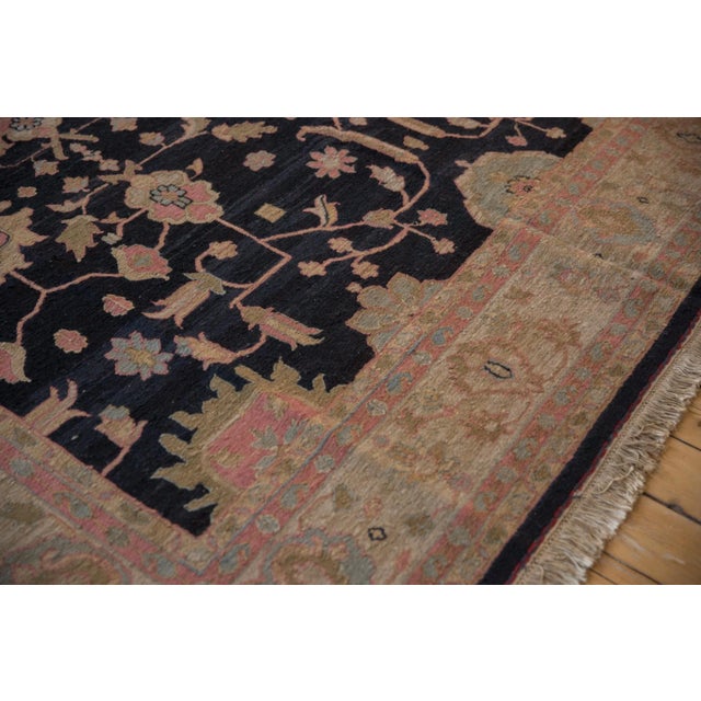 Vintage Tea Washed Indian Sultanabad Soumac Design Rug - 9'3" X 11'9" For Sale - Image 10 of 11