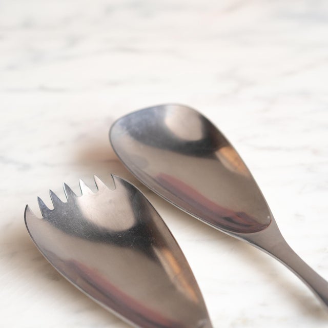 1960s Danish Odin Salad Servers by Jens Quistgaard for Dansk- Set of 2 For Sale - Image 5 of 9