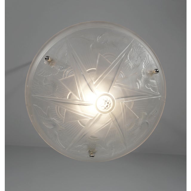 French Art Deco Pendant Light by Hettier Et Vincent & Hanots - 1930s France For Sale - Image 6 of 12