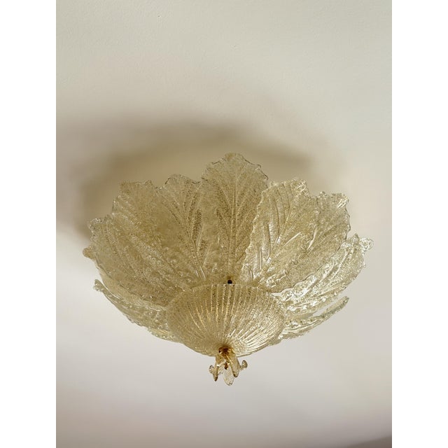 Venetian Murano Glass Hanging Lamp in the style of Barovier & Toso, 1980s For Sale - Image 3 of 13