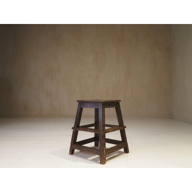 1920s Brown Wooden Artist Stool, 1920s For Sale - Image 5 of 7