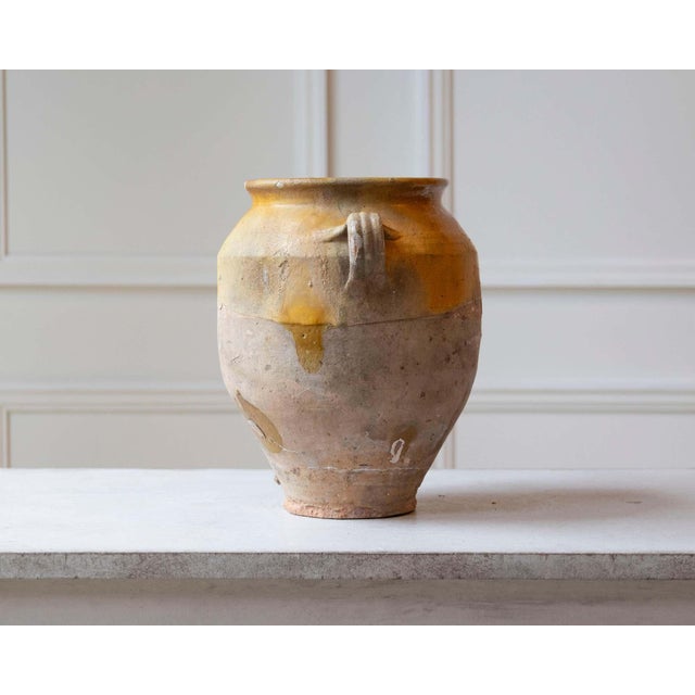Ceramic 19th Century French Glazed Terracotta Jug with Ochre Yellow Glaze For Sale - Image 7 of 12
