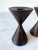 Brown Mid-Century Turned Brazilian Rosewood Danish Modern Candlesticks- a Pair For Sale - Image 8 of 9