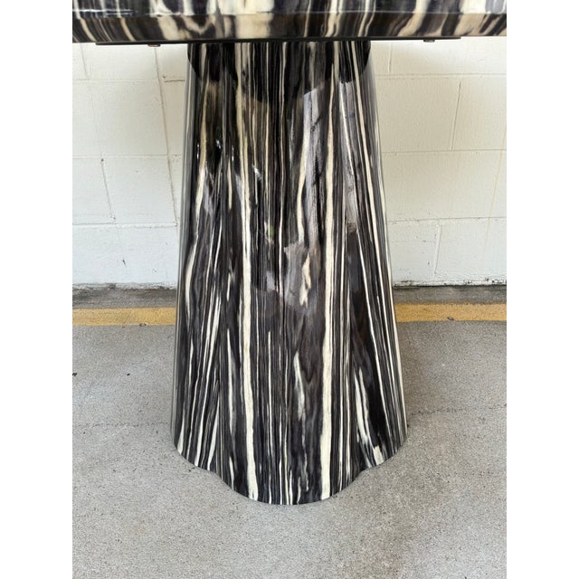 Made Goods Modern Zebra Gloss Faux Bone Novak Entry Table For Sale In Atlanta - Image 6 of 6