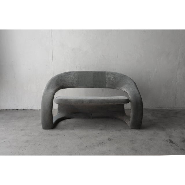 Textile Post Modern Cantilevered Loveseat and Ottomans by Jaymar For Sale - Image 7 of 10