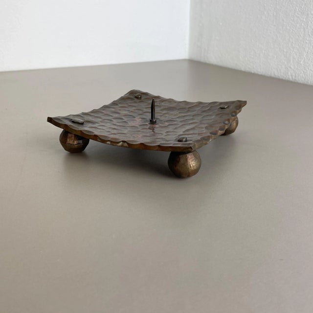 Brutalist Austrian Sculptural Candleholder in Copper, 1950 For Sale - Image 3 of 18