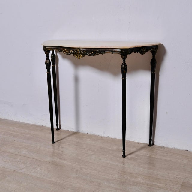 Bronze Console Table with Marble Top, Italy, 1950s For Sale - Image 9 of 18