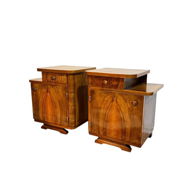 Art Deco Nightstands, Central Europe 1930s, Set of 2 For Sale - Image 13 of 13