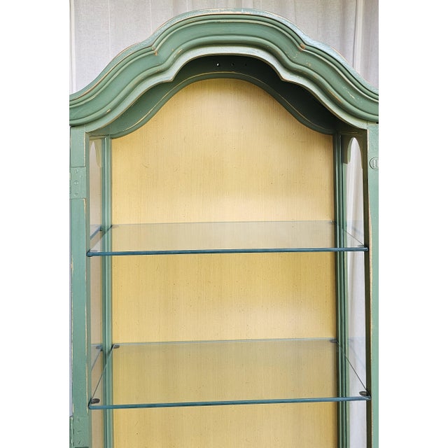 Green Green MCM Curio Cabinet, Display Cabinet Boho Style, 1950's #1 For Sale - Image 8 of 15