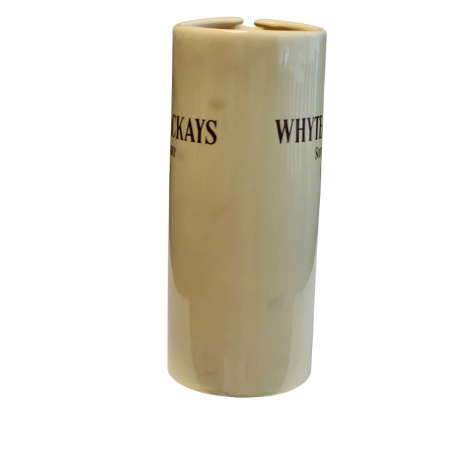 Super funky mid century modern English Whyte & Mackays Scotch Whisky pub water pitcher, with a slight nod to Art Deco...