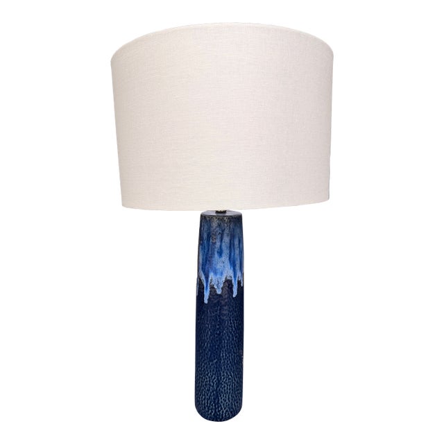 Currey & Co. Blue Ceramic Table Lamp For Sale