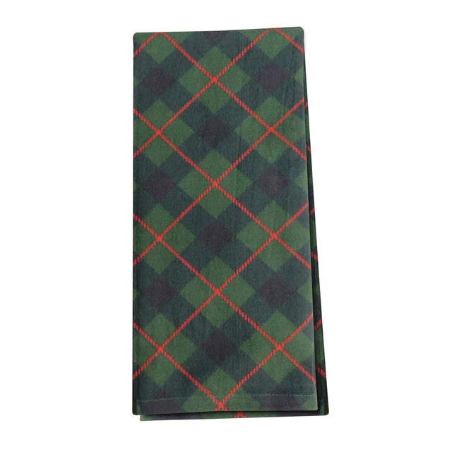 Kenneth Ludwig Chicago Plaid and Merry Christmas Tea Towel (Set of 3) For Sale - Image 4 of 4