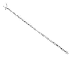 Princess Cut Diamond Link Bracelet 4.50cttw 14k White Gold