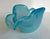 Vintage Hand-Blown Aqua Opaline Art Glass Sculptural Bowl For Sale In Los Angeles - Image 6 of 8