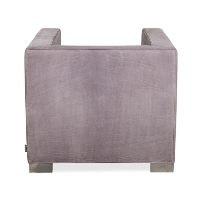 Suitcase Lounge Chairs in Grey Lilac Suede and Chrome from Minotti, Set of 2 For Sale - Image 15 of 18