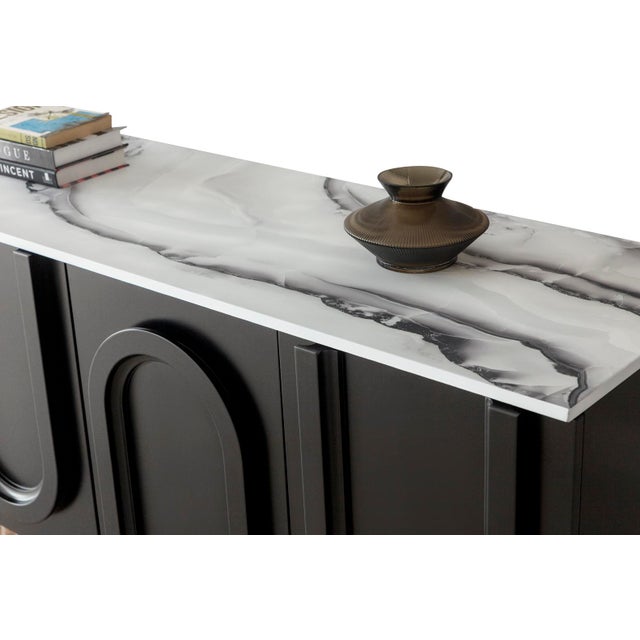 Cara Black and Gold Sideboard For Sale - Image 11 of 15