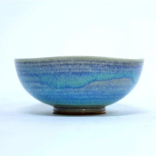 Blue Vintage Light Blue Aniara Bowl by Berndt Friberg for Gustavsberg, 1950s For Sale - Image 8 of 14