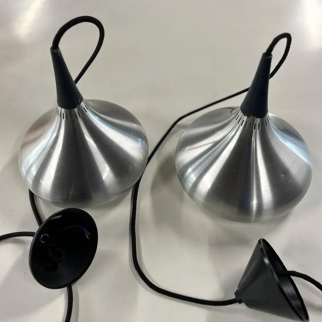 Silver Orient Minor Pendant Lamps by Jo Hammerborg for Fog & Morup, 1960s, Set of 2 For Sale - Image 8 of 13