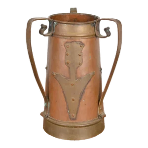 Antique Stickley Brothers Arts & Crafts Three-Handled Large Copper Vase