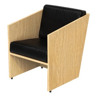 Armchair in Ash Wood and Natural Leather by Alvaro Siza For Sale