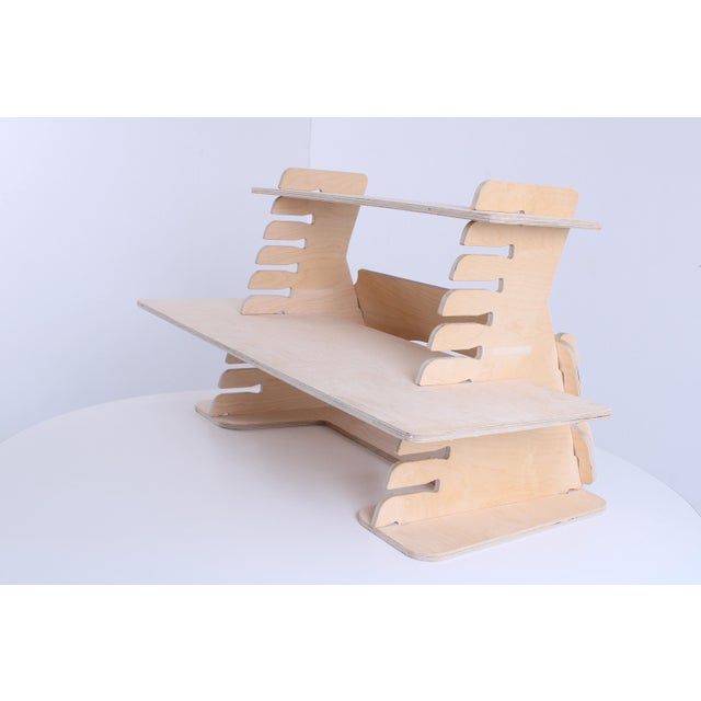 Wood Natural Birch Multiplex Standing Desk For Sale - Image 7 of 18