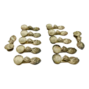 Set of 12, Buccellati Style Italian Silvered Fish / Shell Form Individual Salts