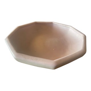 Art Nouveau Weller Art Pottery Hexagon Mauve Lavender Bowl - Rare Indeed For Sale