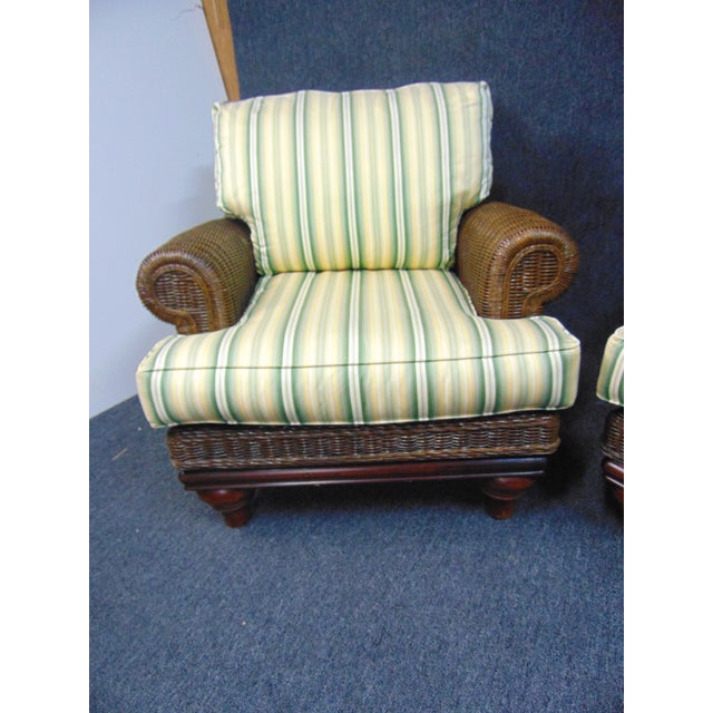 Henry Link Wicker Lounge Chairs & Ottoman 3 Piece Set Chairish