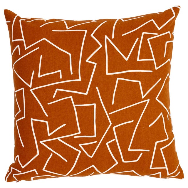 Schumacher Schumacher x Hadiya Williams Tangent Print 22" Pillow in Saffron For Sale - Image 4 of 4