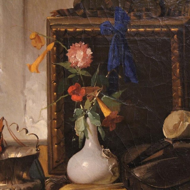 Italian Artist, Still Life Composition, 19th Century, Oil Painting on Canvas, Framed For Sale - Image 9 of 16