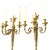 Elegant pair of large french louis xvi-style wall sconces in finely cast gilt bronze,featuring three gracefully scrolling...